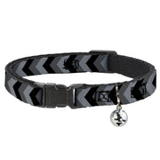 Cat Collar Breakaway - Chevron Gray Black Charcoal Breakaway Cat Collars Buckle-Down