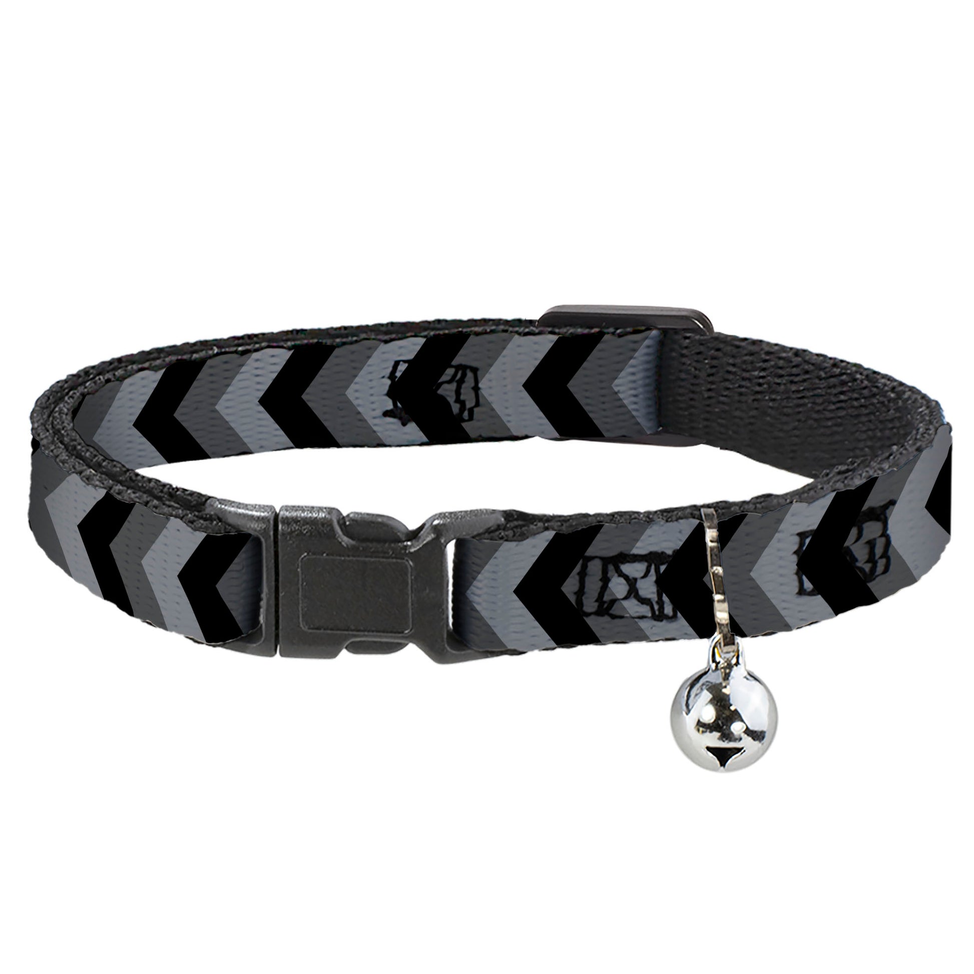 Cat Collar Breakaway - Chevron Gray Black Charcoal Breakaway Cat Collars Buckle-Down