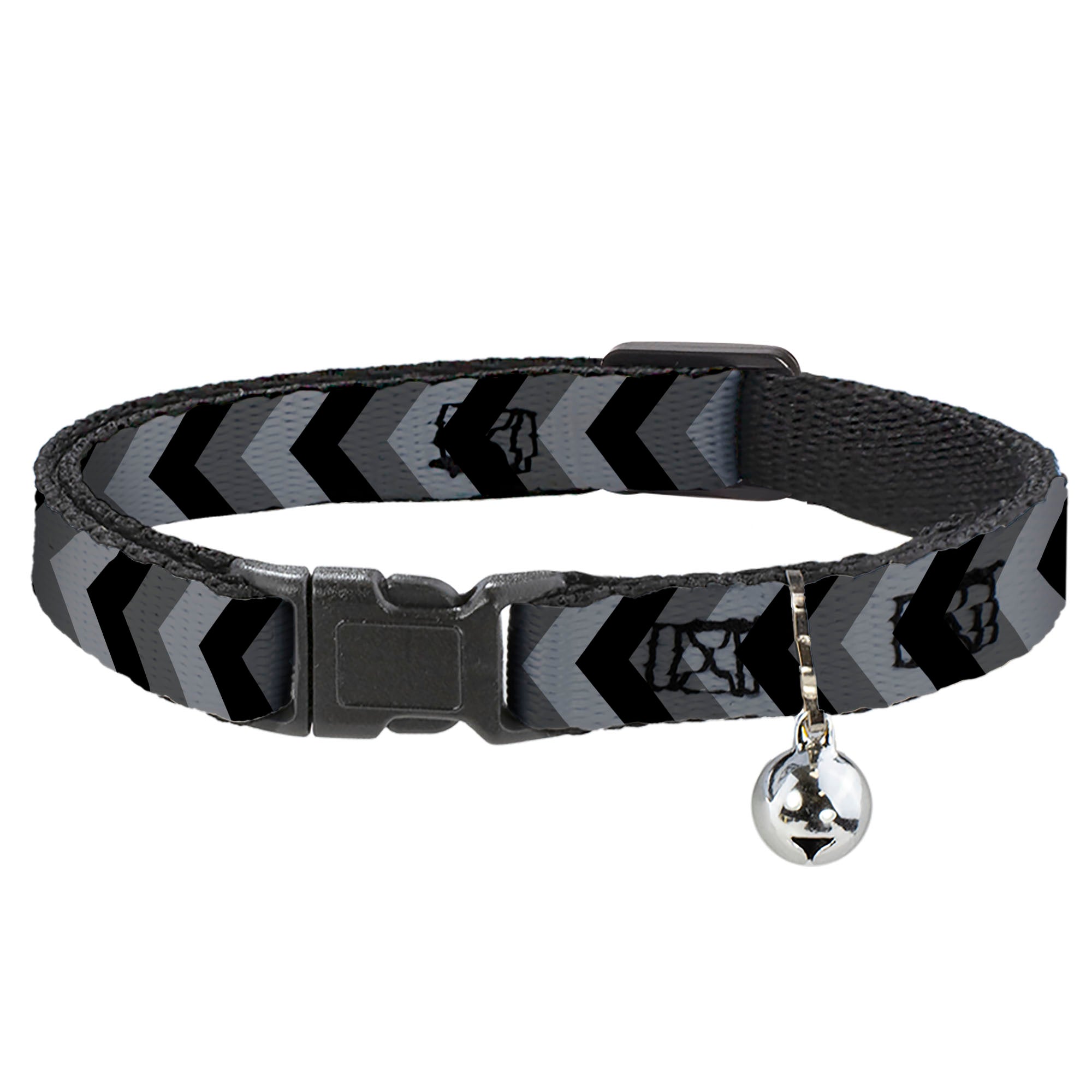 Cat Collar Breakaway - Chevron Gray Black Charcoal Breakaway Cat Collars Buckle-Down