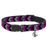 Cat Collar Breakaway - Chevron Purple Black Gray Breakaway Cat Collars Buckle-Down
