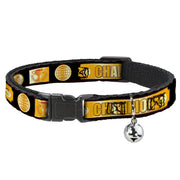 Cat Collar Breakaway - CHAMPION Belt Icons Black Golds Breakaway Cat Collars Buckle-Down