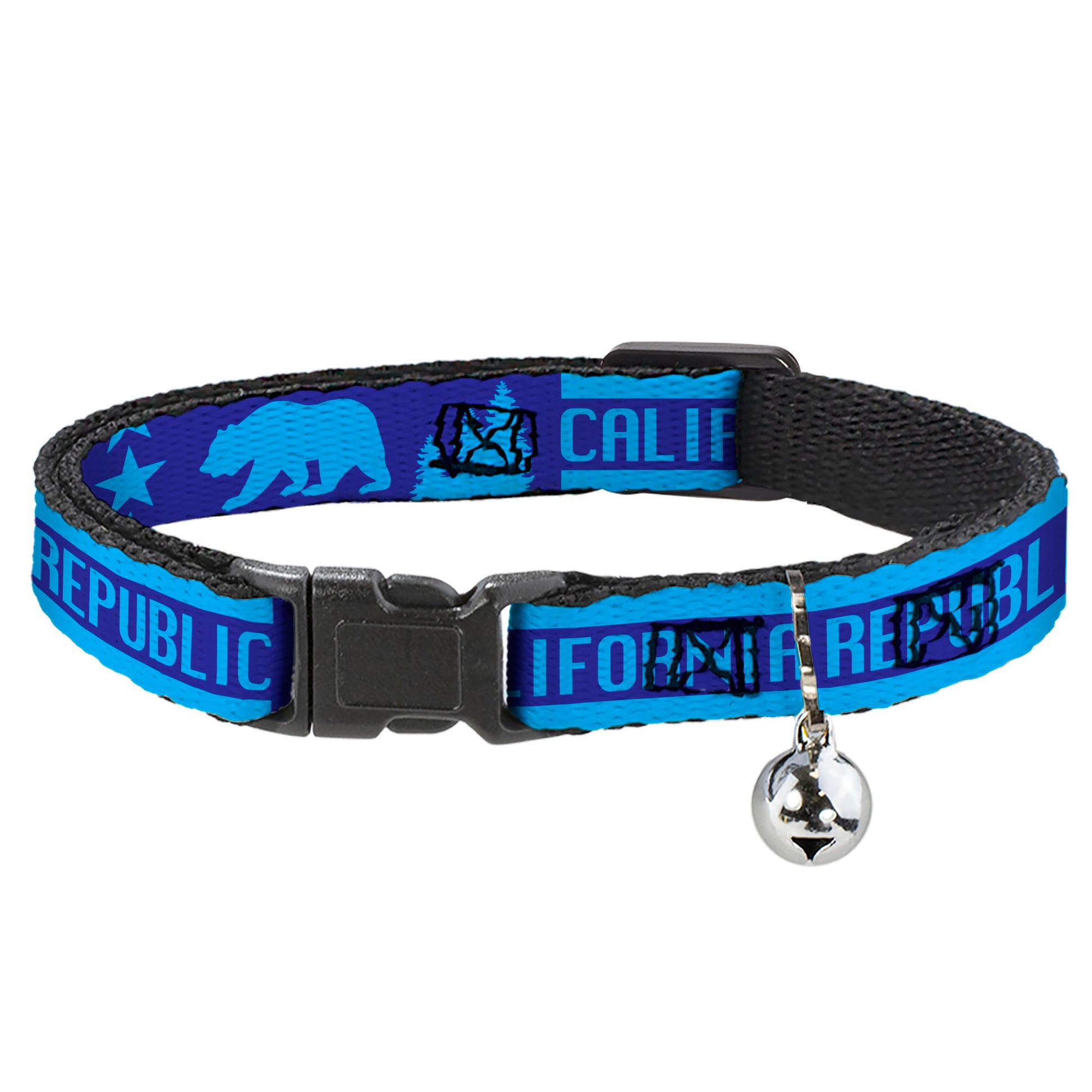 Cat Collar Breakaway - CALIFORNIA REPUBLIC Bear Stars Silhouette Blues Breakaway Cat Collars Buckle-Down