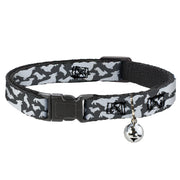 Cat Collar Breakaway - Corgi Silhouette Poses Grays Breakaway Cat Collars Buckle-Down