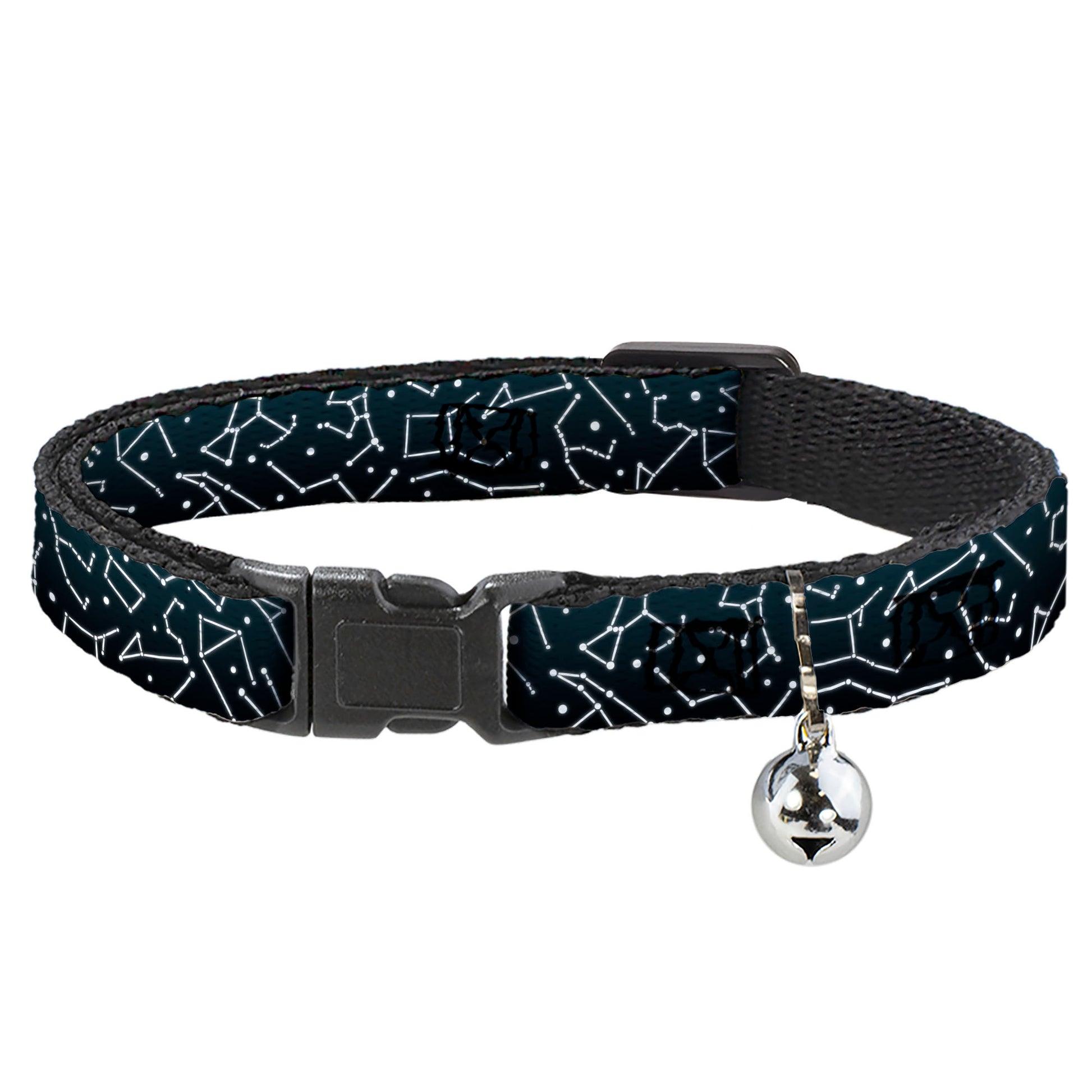 Cat Collar Breakaway - Constellations Scattered Midnight Blue White Breakaway Cat Collars Buckle-Down