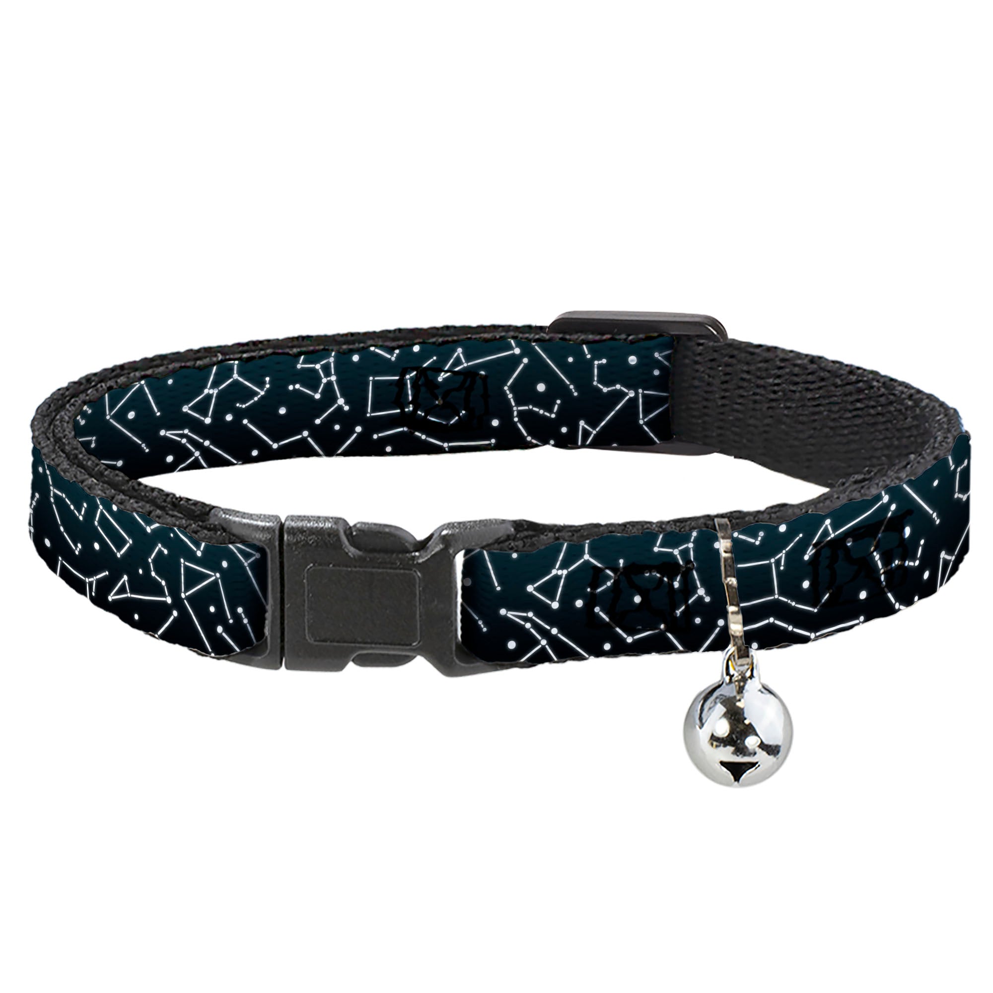 Cat Collar Breakaway - Constellations Scattered Midnight Blue White Breakaway Cat Collars Buckle-Down