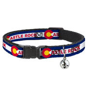 Cat Collar Breakaway - Colorado CASTLE ROCK Flag Blue White Red Yellows Breakaway Cat Collars Buckle-Down