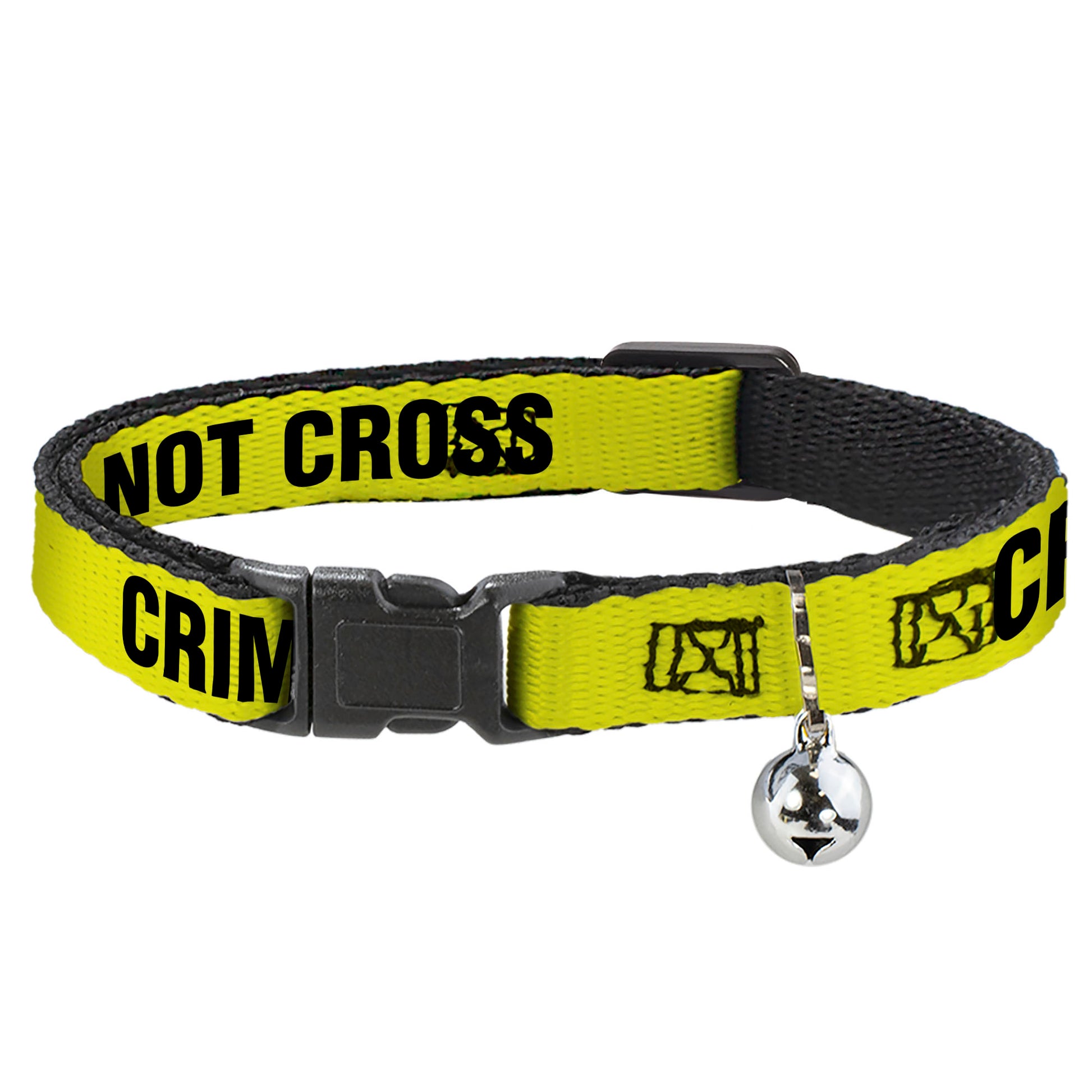 Cat Collar Breakaway - CRIME SCENE DO NOT CROSS Yellow Black Breakaway Cat Collars Buckle-Down