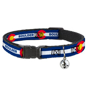 Cat Collar Breakaway - Colorado BOULDER Flag Blue White Red Yellow Breakaway Cat Collars Buckle-Down
