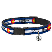 Cat Collar Breakaway - Colorado BEAVER CREEK Flag Blue White Red Yellow Breakaway Cat Collars Buckle-Down