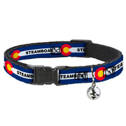 Cat Collar Breakaway - Colorado STEAMBOAT Flag Blue White Red Yellow Breakaway Cat Collars Buckle-Down