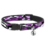 Cat Collar Breakaway - Camo Purple Black Gray White Breakaway Cat Collars Buckle-Down