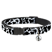 Breakaway Cat Collar with Bell - Cow Pattern Print White/Black Breakaway Cat Collars Buckle-Down