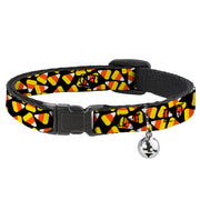 Breakaway Cat Collar with Bell - Candy Corn Scattered Black/Yellow/Orange/White Breakaway Cat Collars Buckle-Down
