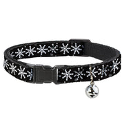 Cat Collar Breakaway - Starry Snowflakes Black White Gray Breakaway Cat Collars Buckle-Down
