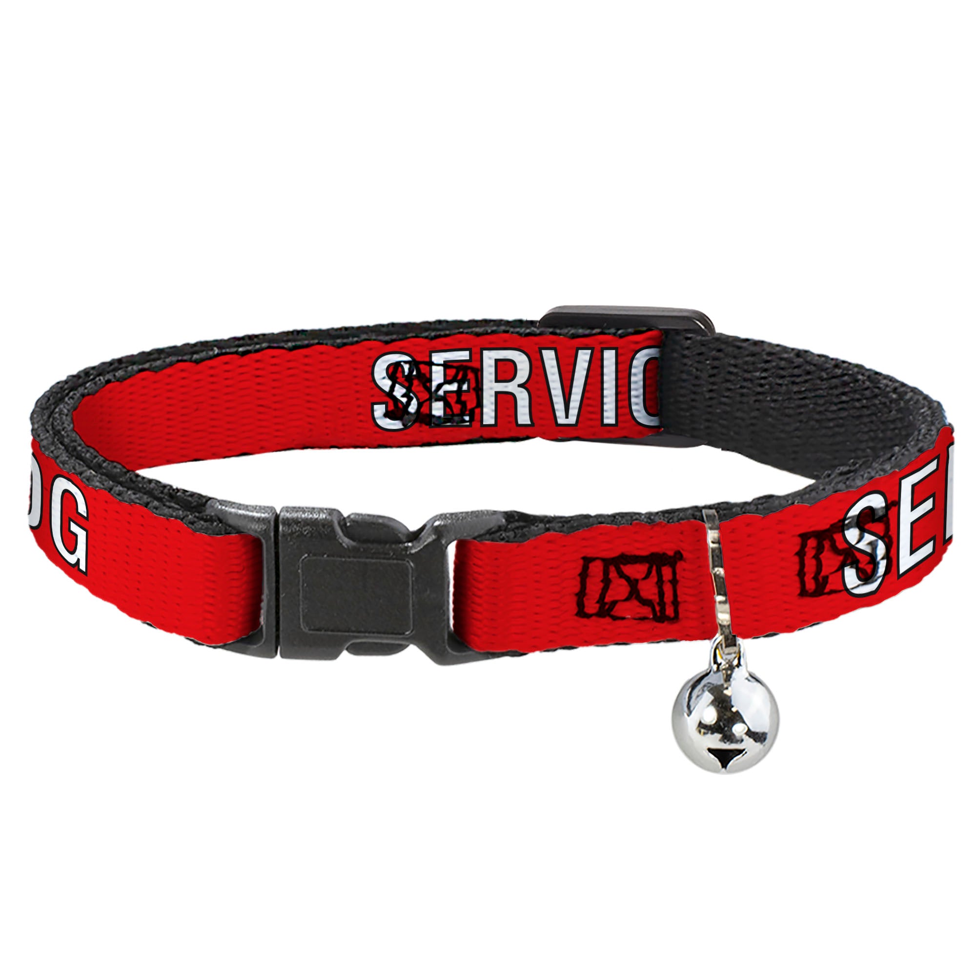 Cat Collar Breakaway - SERVICE DOG Red Black White Breakaway Cat Collars Buckle-Down