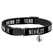 Cat Collar Breakaway - SEND IT Black White Breakaway Cat Collars Buckle-Down