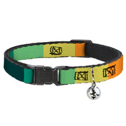 Breakaway Cat Collar with Bell - Summer Essentials Color Block 1 Breakaway Cat Collars Buckle-Down