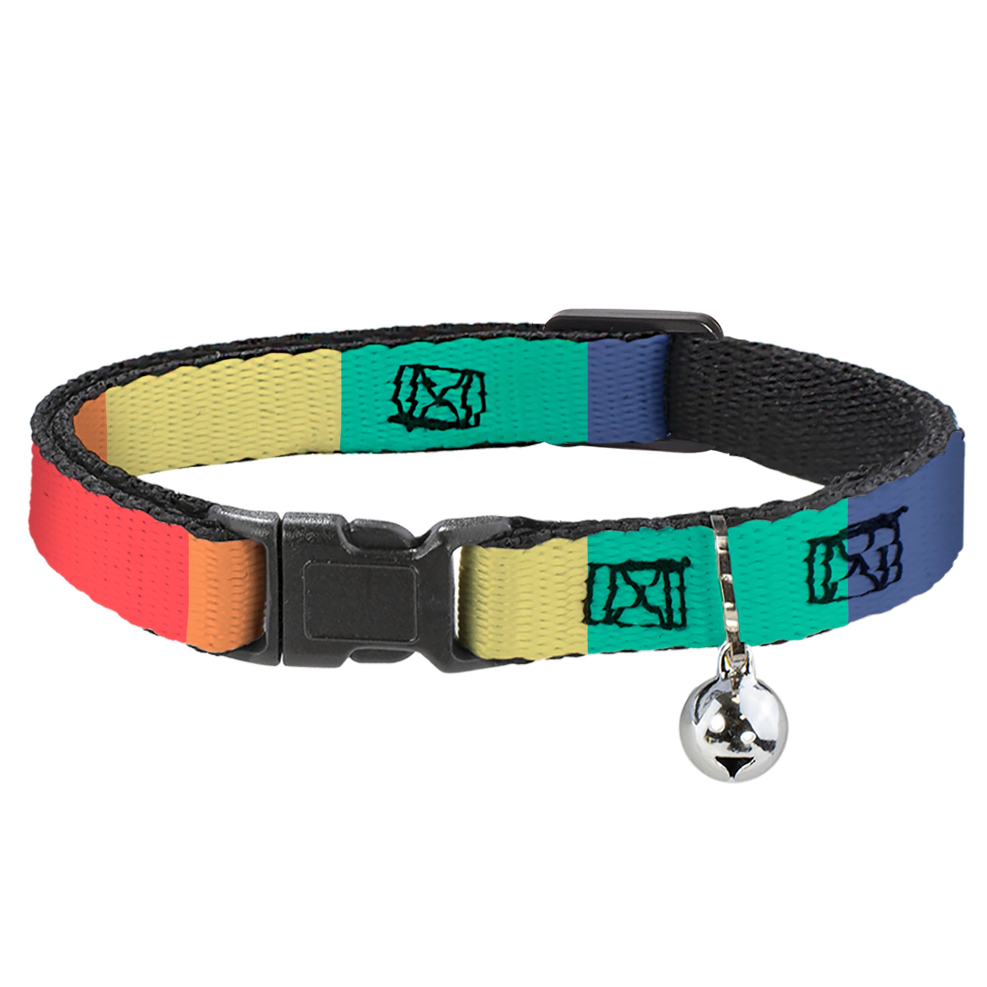 Breakaway Cat Collar with Bell - Summer Essentials Color Block 3 Breakaway Cat Collars Buckle-Down