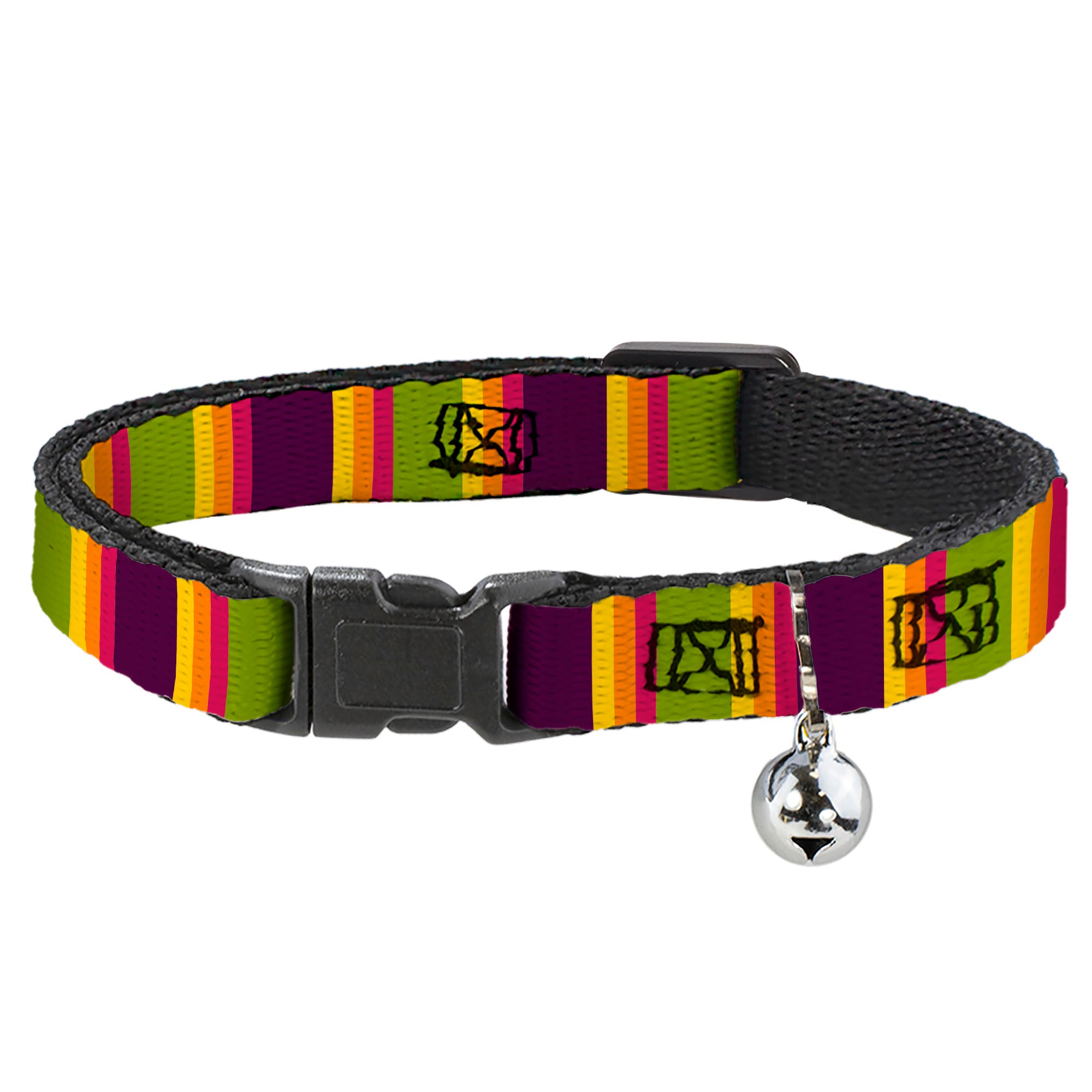 Breakaway Cat Collar with Bell - Summer Essentials Color Block 7 Breakaway Cat Collars Buckle-Down