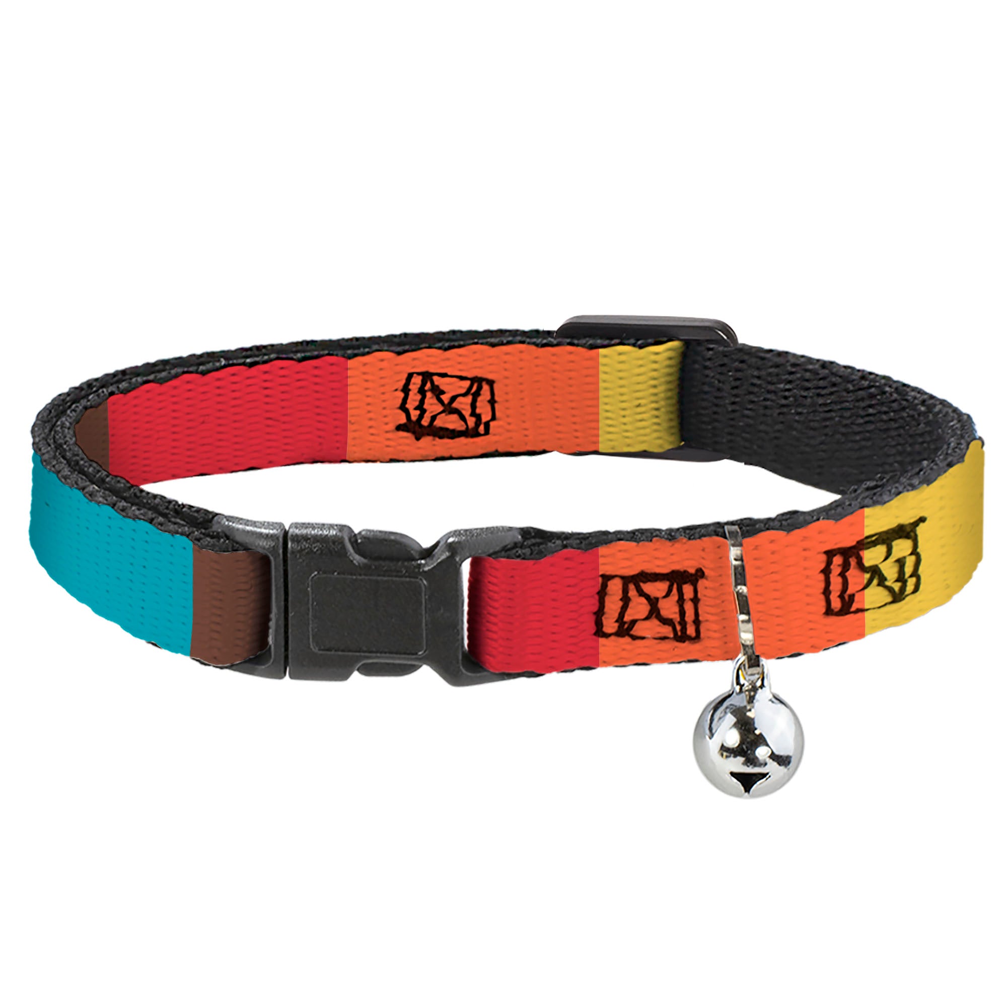 Breakaway Cat Collar with Bell - Summer Essentials Color Block 9 Breakaway Cat Collars Buckle-Down