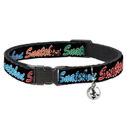 Breakaway Cat Collar with Bell - SNATCHED Script Black/Multi Color Breakaway Cat Collars Buckle-Down