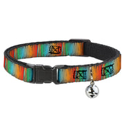 Breakaway Cat Collar with Bell - Scribble Zarape Fade Brown/Multi Color Breakaway Cat Collars Buckle-Down