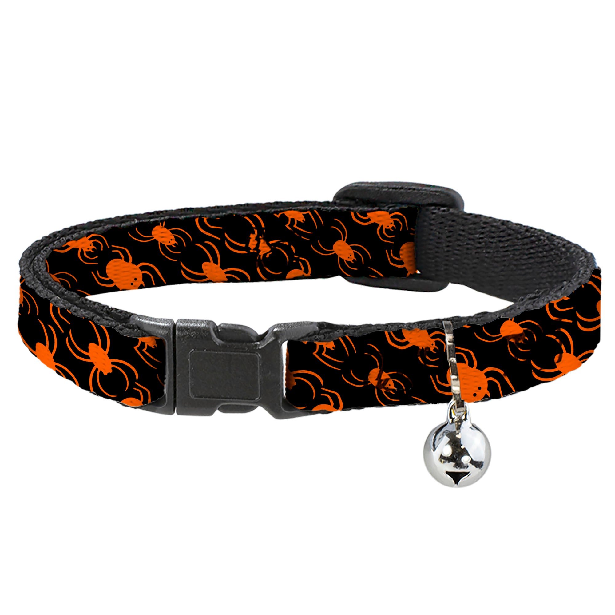 Breakaway Cat Collar with Bell - Spider Silhouettes Black/Orange Breakaway Cat Collars Buckle-Down