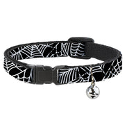 Breakaway Cat Collar with Bell - Spider Webs Black/White Breakaway Cat Collars Buckle-Down