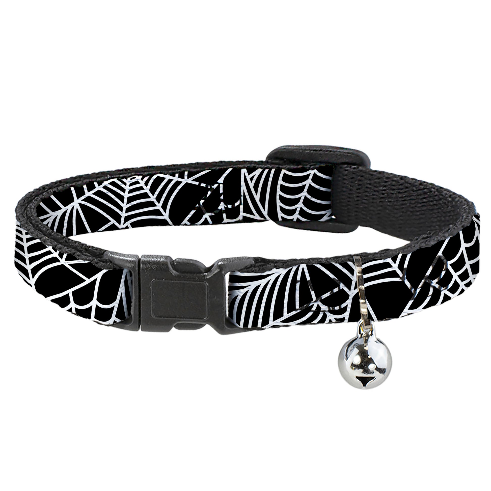 Breakaway Cat Collar with Bell - Spider Webs Black/White Breakaway Cat Collars Buckle-Down