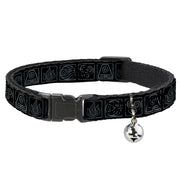 Cat Collar Breakaway with Bell - Avatar the Last Airbender Bending Elements Icons Black Gray Breakaway Cat Collars Avatar The Last Airbender