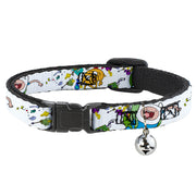 Breakaway Cat Collar with Bell - Adventure Time Jake and Finn Open Pack Pose White Breakaway Cat Collars Adventure Time