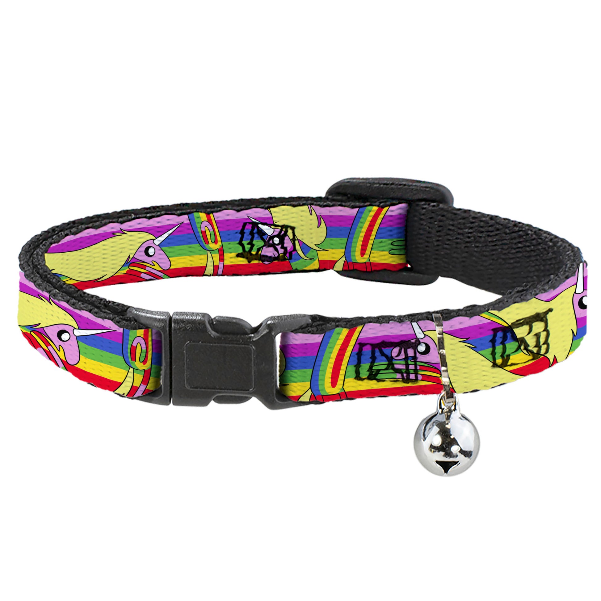 Breakaway Cat Collar with Bell - Adventure Time Lady Raincorn Poses Stripe Rainbow Breakaway Cat Collars Adventure Time