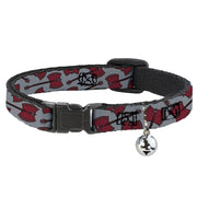 Breakaway Cat Collar with Bell - Adventure Time Marceline's Axe Bass Guitar Scattered Gray Breakaway Cat Collars Adventure Time