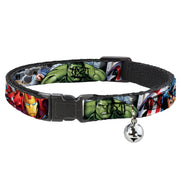 MARVEL AVENGERS Cat Collar Breakaway - Marvel Avengers Superheroes CLOSE-UP Breakaway Cat Collars Marvel Comics