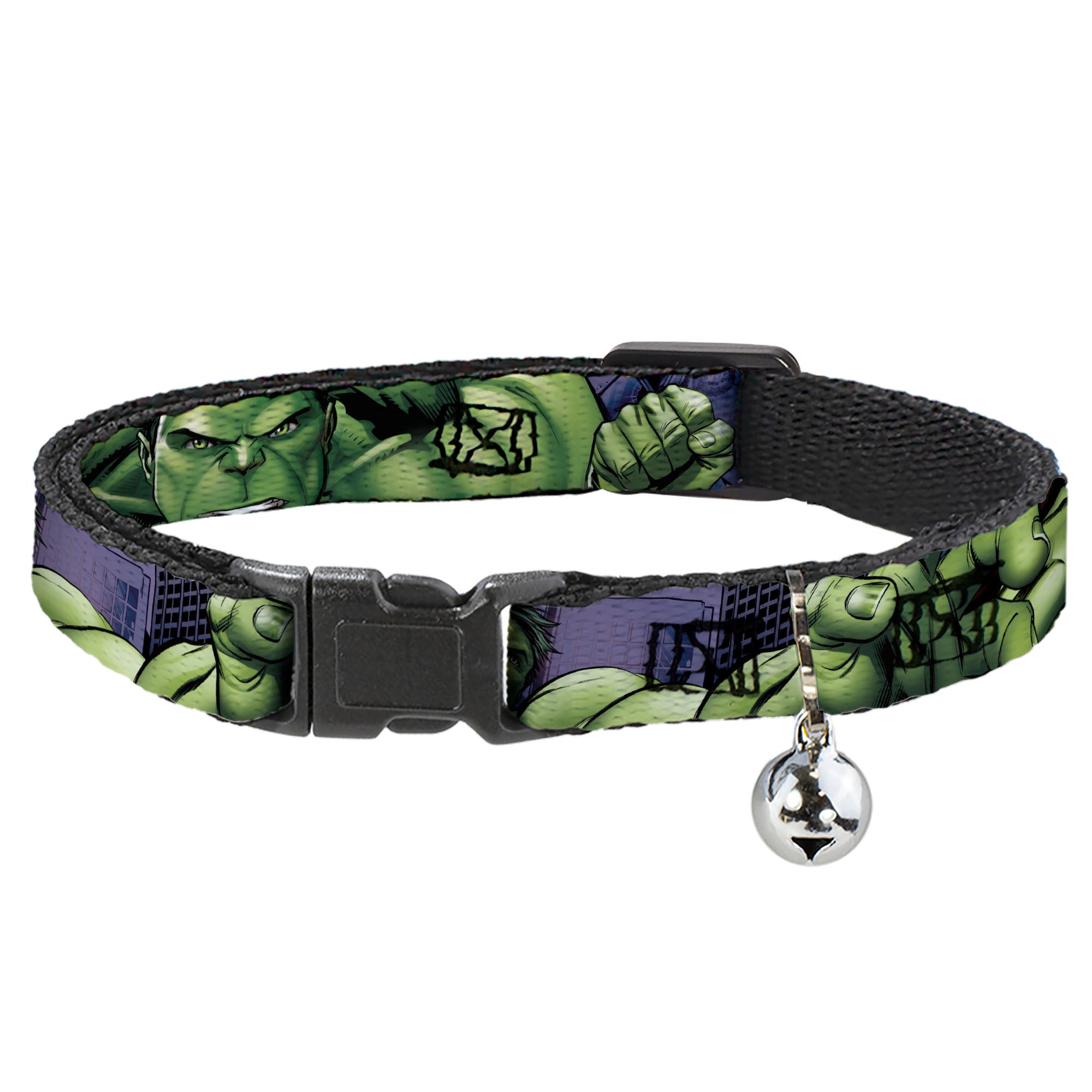 MARVEL AVENGERS Cat Collar Breakaway - Marvel Hulk CLOSE-UP Poses Breakaway Cat Collars Marvel Comics