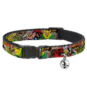 Cat Collar Breakaway - Thor & Loki Poses Retro Comic Books Stacked Breakaway Cat Collars Marvel Comics