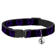 Cat Collar Breakaway - Black Panther Avengers Icon Outline Black Purple Breakaway Cat Collars Marvel Comics