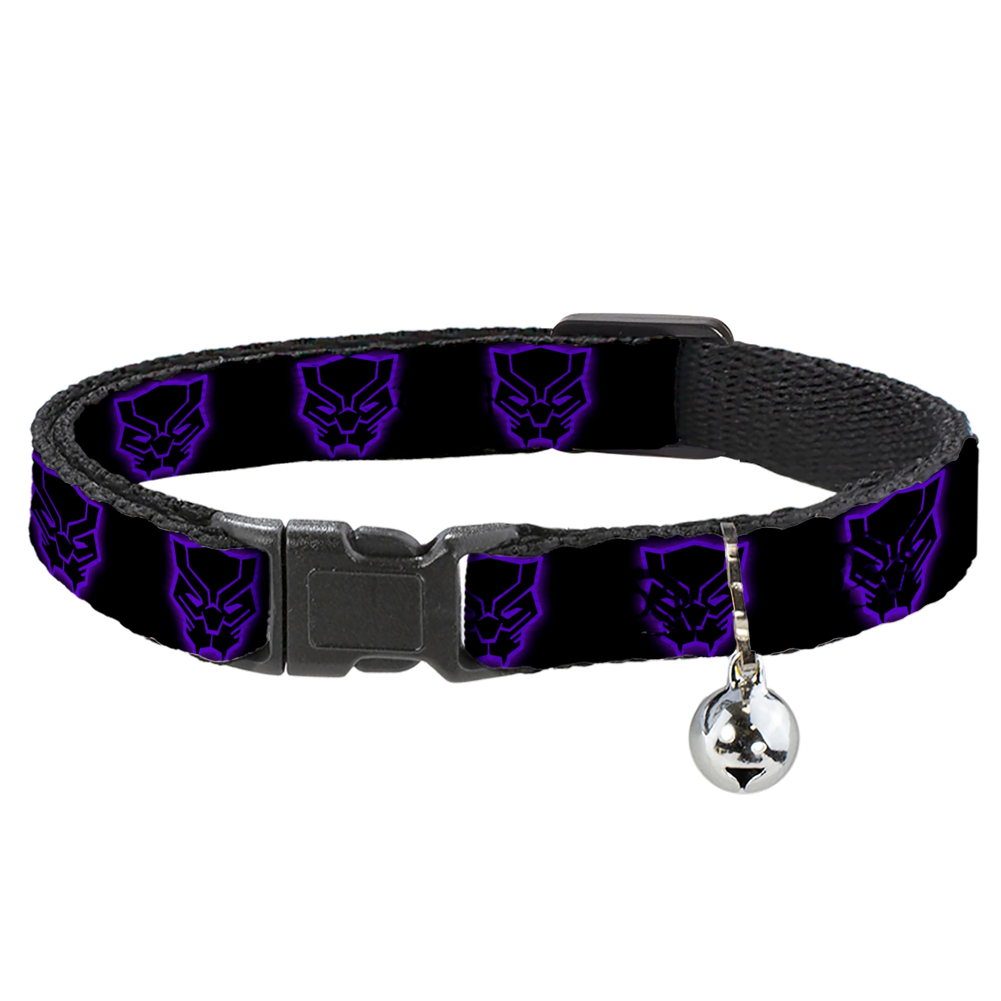 Cat Collar Breakaway - Black Panther Avengers Icon Outline Black Purple Breakaway Cat Collars Marvel Comics