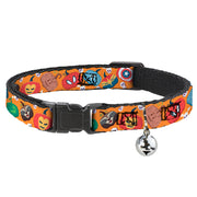Cat Collar Breakaway with Bell - Marvel 9-Avengers Halloween Jack-O-Lantern Pumpkin Icons Scattered Orange Breakaway Cat Collars Marvel Comics