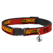 Cat Collar Breakaway - BAZINGA! Red Gold Black Breakaway Cat Collars The Big Bang Theory