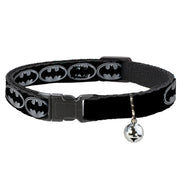 Cat Collar Breakaway - Batman Shield Black Silver Breakaway Cat Collars DC Comics