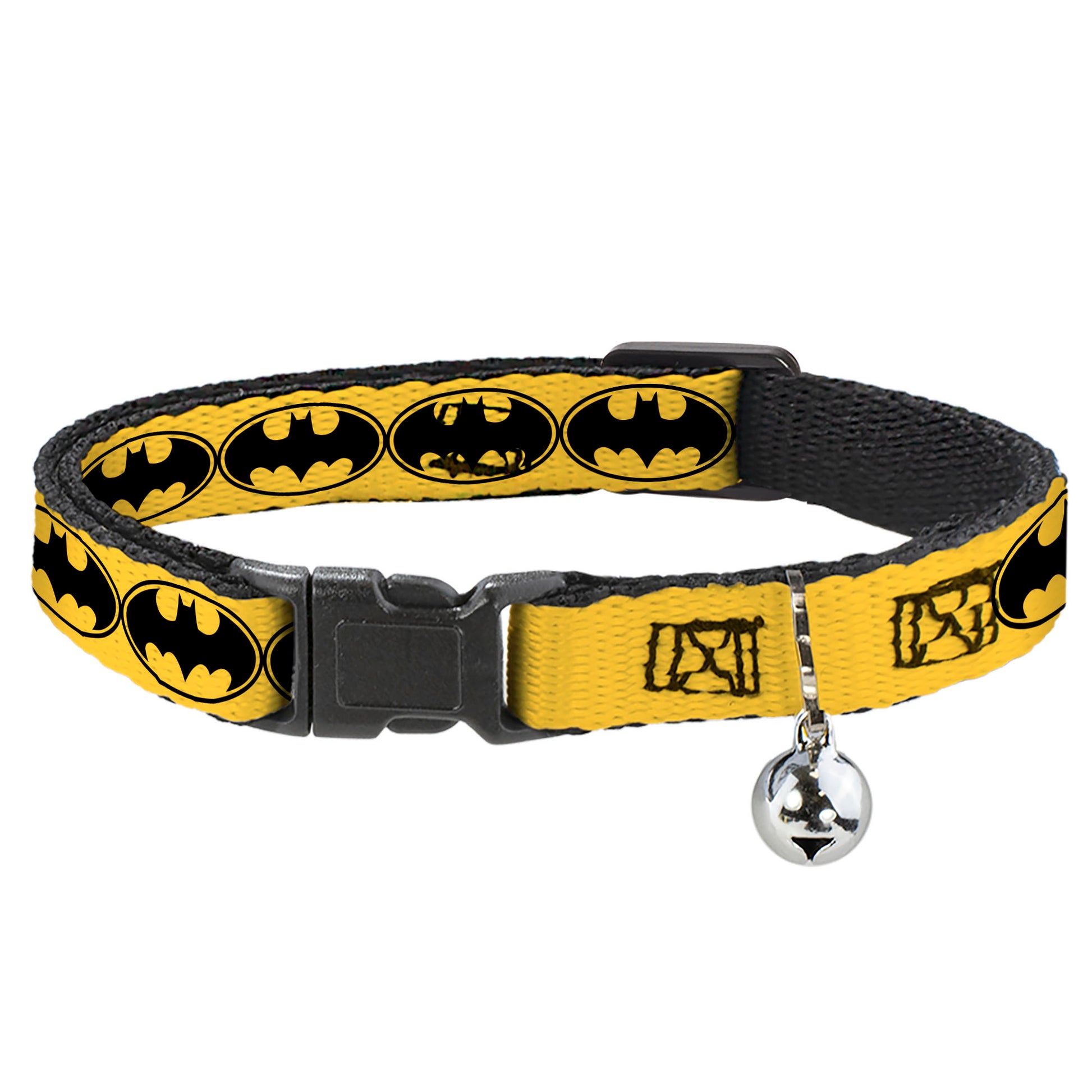 Cat Collar Breakaway - Bat Signal-3 Yellow Black Yellow Breakaway Cat Collars DC Comics