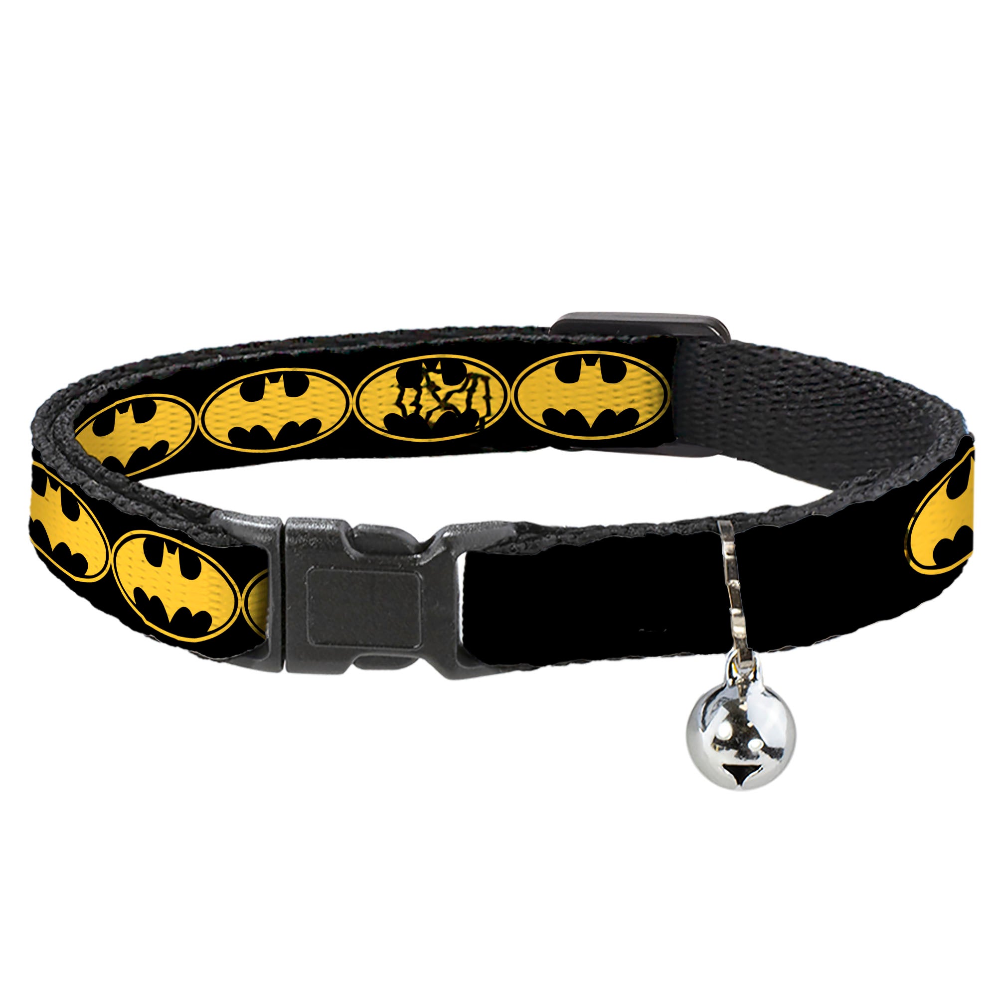 Cat Collar Breakaway - Bat Signal-3 Black Yellow Black Breakaway Cat Collars DC Comics