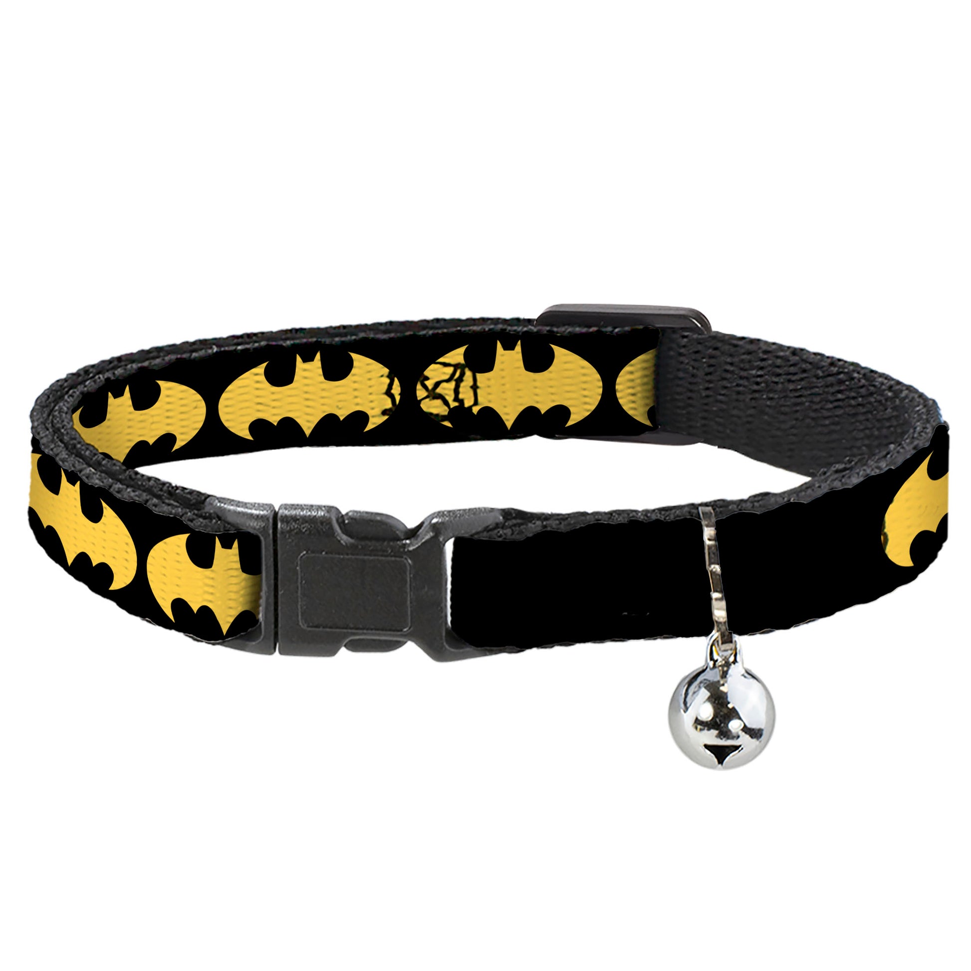 Cat Collar Breakaway - Bat Signal-1 Black Yellow Breakaway Cat Collars DC Comics