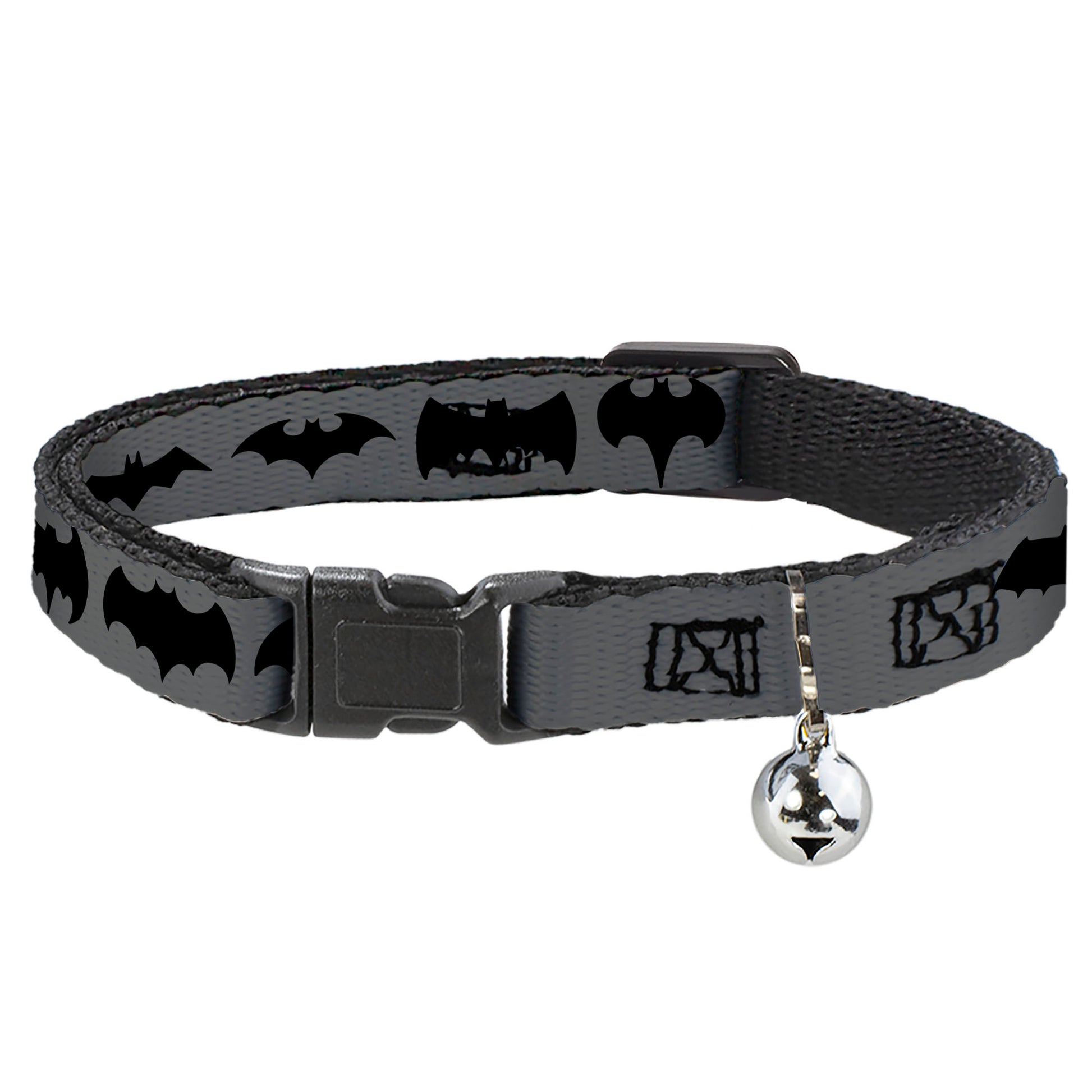 Cat Collar Breakaway - Bat Logo Transitions Gray Black Breakaway Cat Collars DC Comics