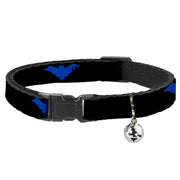 Cat Collar Breakaway - Nightwing Logo Black Blue Breakaway Cat Collars DC Comics