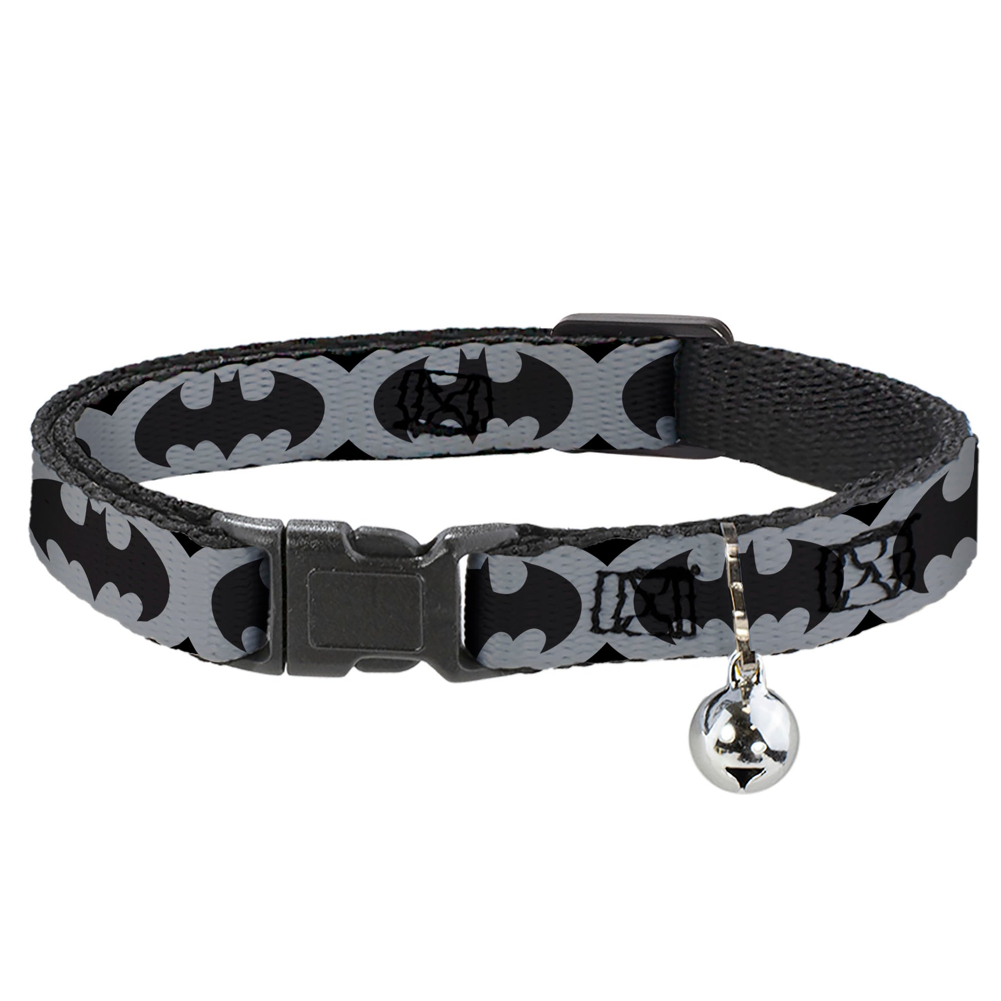 Cat Collar Breakaway - Bat Signal-5 Black Gray Black Breakaway Cat Collars DC Comics