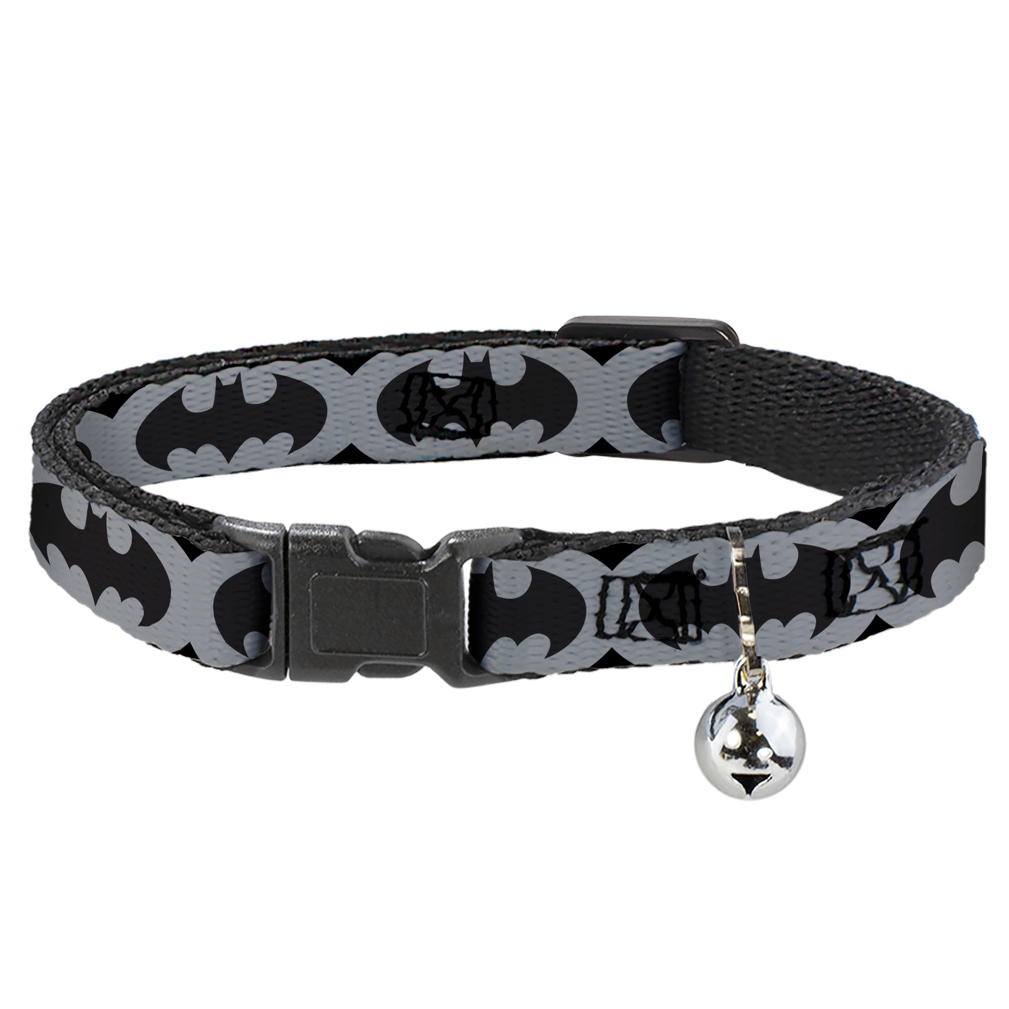Cat Collar Breakaway - Bat Signal-5 Black Gray Black Breakaway Cat Collars DC Comics
