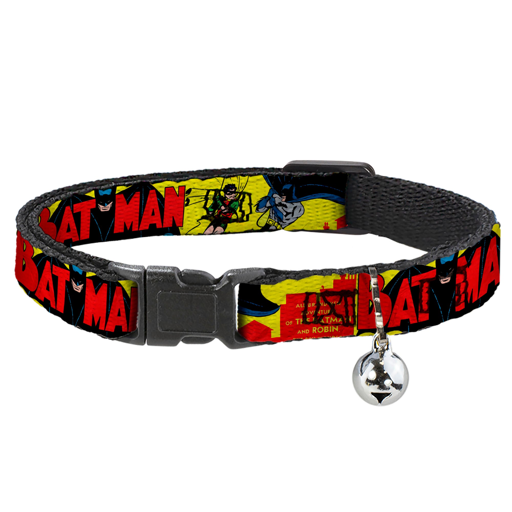 Cat Collar Breakaway - Classic BATMAN Issue #1 Robin & Batman Cover Pose Yellow Red Breakaway Cat Collars DC Comics