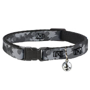 Cat Collar Breakaway - Bat Signal Stacked Black Grays Breakaway Cat Collars DC Comics